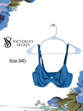 🌟💙Y2K Victoria’s Secret Teal Semi Demi Bra 34D Lightweight Sexy Vintage